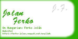 jolan ferko business card